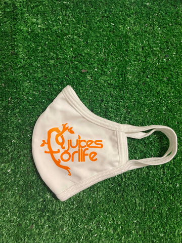 White "Juices For Life" Logo Facemask